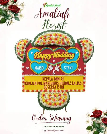 Papan Bunga Pernikahan Lindu